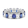 6.6 CT. Lab Grown White Sapphire with Sapphire Gemstone Band - MSBLUE Jewelry