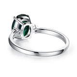 2 CT. Perfect Fit Three Stone Oval Lab Grown Emerald Ring