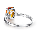 2 CT. Perfect Fit Three Stone Oval Lab Grown Citrine Ring