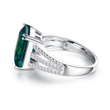 7.5 CT. Three Split Band Emerald Gemstone Ring