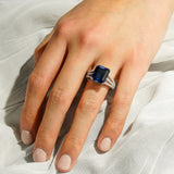 7.5 CT. Three Split-Band Lab Grown Sapphire Gemstone Ring