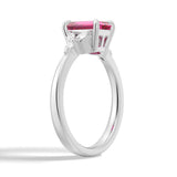 2 CT. Petite Emerald Cut Lab Grown Ruby Gemstone Ring