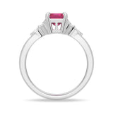 2 CT. Petite Emerald Cut Lab Grown Ruby Gemstone Ring