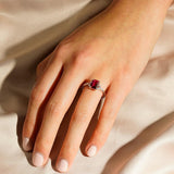 2 CT. Petite Emerald Cut Lab Grown Ruby Gemstone Ring - MSBLUE Jewelry