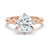 3 CT. Classic Cathedral-Style Round Engagement Ring