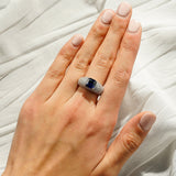 2 CT. Lab-Grown Sapphire Pavé Cushion Ring