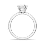 1.5 CT. Round-Shaped Pavé Band Moissanite Engagement Ring - MSBLUE Jewelry