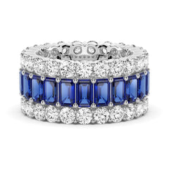 15.4 CT. Baguette Lab Grown Gemstone Eternity Band - MSBLUE Jewelry