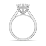 3 CT. Six Prongs Moissanite Engagement Ring With Tapered Pavé Band