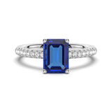 2 CT. Petite Trellis Lab Grown Sapphire Gemstone Ring