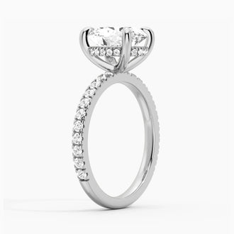 Micropavé Oval Moissanite Engagement Ring With Hidden Halo