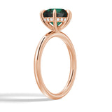 2 CT. Green Moissanite Engagement Ring With Hidden Halo in Rose Gold