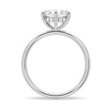 3 CT. Six-Prong Solitaire Moissanite Engagement Ring With Hidden Halo