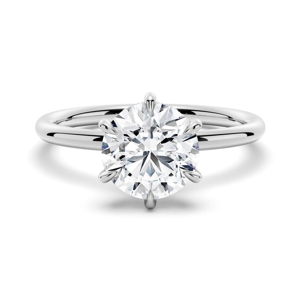 Six-Prong Solitaire Moissanite Bridal Set with Men's Wedding Band - MSBLUE Jewelry