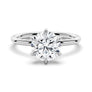 Six-Prong Solitaire Moissanite Bridal Set with Men's Wedding Band - MSBLUE Jewelry