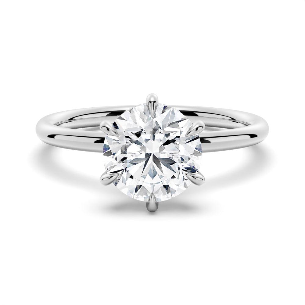 Six-Prong Solitaire Moissanite Bridal Set with Men's Wedding Band - MSBLUE Jewelry