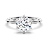 Six-Prong Solitaire Round Cut Engagement Ring With Hidden Halo