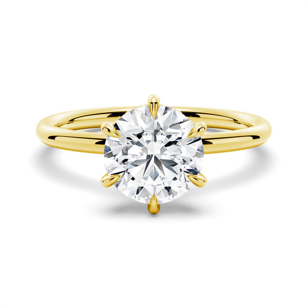 3 CT. Six-Prong Solitaire Moissanite Engagement Ring With Hidden Halo