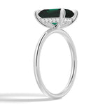 2 CT. Four-Prong Radiant Cut Green Moissanite Engagement Ring With Hidden Halo