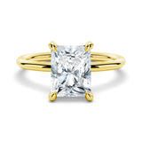 Four-Prong Radiant Cut Engagement Ring With Hidden Halo