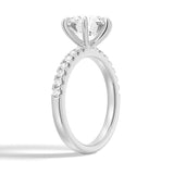 Six-Prong French Pavé Round Cut Engagement Ring