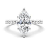 Pavé Marquise Engagement Ring With Hidden Halo