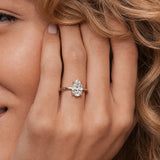 Pear Solitaire 10K Gold Hidden Halo Engagement Ring