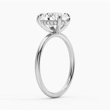 Pear Solitaire 10K Gold Hidden Halo Engagement Ring