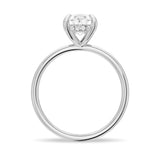 14K White Gold Pear-Shaped Moissanite Engagement Ring With Hidden Halo