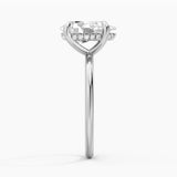 Pear Solitaire 10K Gold Hidden Halo Engagement Ring