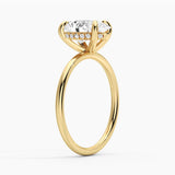 Pear Solitaire 10K Gold Hidden Halo Engagement Ring