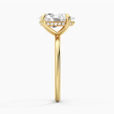 Pear Solitaire 10K Gold Hidden Halo Engagement Ring