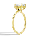 Four Prong Pear Cut Engagement Ring With Hidden Halo