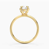 Pear Solitaire 10K Gold Hidden Halo Engagement Ring
