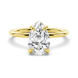 Four Prong Pear Cut Engagement Ring With Hidden Halo