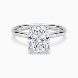 Four Prongs Oval Solitaire Moissanite Engagement Ring