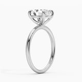 Four Prongs Oval Solitaire Moissanite Engagement Ring