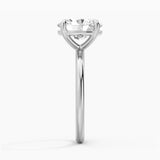 Four Prongs Oval Solitaire Moissanite Engagement Ring