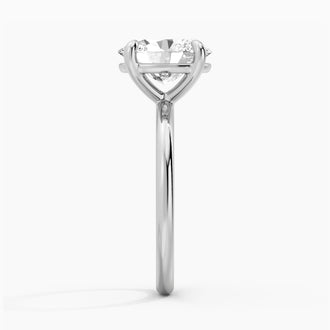 Four Prongs Oval Solitaire Moissanite Engagement Ring