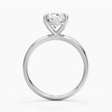 Four Prongs Oval Solitaire Moissanite Engagement Ring