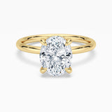 Four Prongs Oval Solitaire Moissanite Engagement Ring
