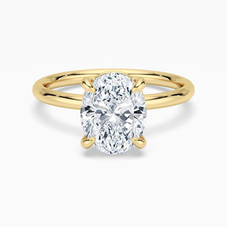 Four Prongs Oval Solitaire Moissanite Engagement Ring