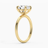 Four Prongs Oval Solitaire Moissanite Engagement Ring
