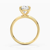 Four Prongs Oval Solitaire Moissanite Engagement Ring