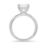 Solitaire Oval Cut Engagement Ring With Hidden Halo