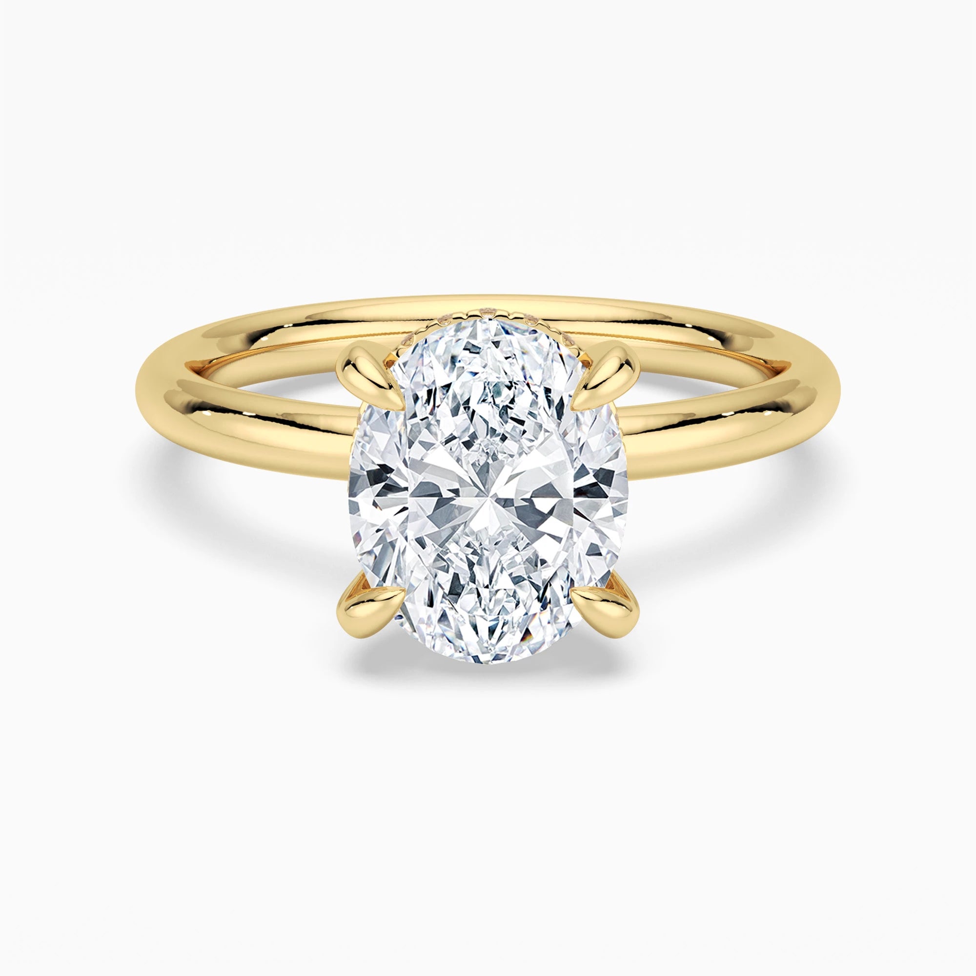 Oval Solitaire Moissanite Engagement Ring