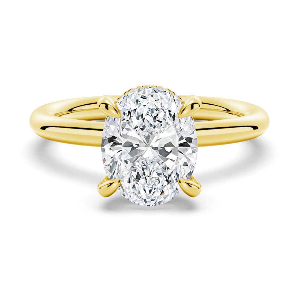 Oval Solitaire Moissanite Bridal Set with Men's Wedding Band - MSBLUE Jewelry