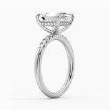 Princess Cut Moissanite Engagement Ring With Hidden Halo