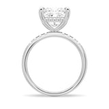 Classic Solitaire Princess Cut Engagement Ring With Hidden Halo