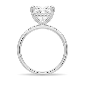 Princess Cut Moissanite With Hidden Halo Bridal Set with Men's Wedding Band - MSBLUE Jewelry